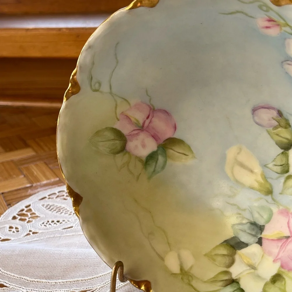 Vintage Haviland china dish handpainted and signed, France